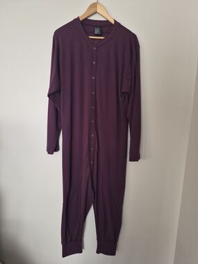 Vintage Burton Snowboards One Piece Union Suit Base Layer Purple XL